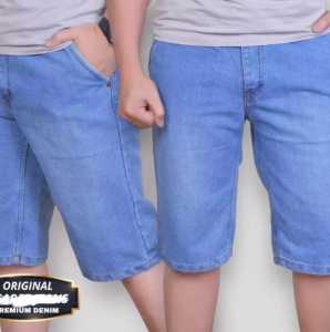 REALPICT Celana  Pendek Jeans Pria stretch Melar /  Celana Jeans cowok Slim Premium Denim