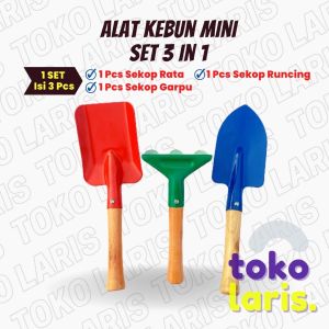 SET 3 IN 1 ALAT KEBUN BERKEBUN MINI TEBAL SEKOP GARPU CANGKUL UNTUK TANAMAN PERALATAN DAN PERLENGKAPAN BERKEBUN TAMAN KEBUN BUNGA