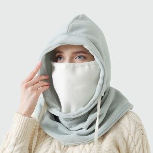 SIXIS Dày hơn Mũ Balaclava mùa đông Chống gió Lông cừu Polar Mũ bảo vệ tai Thời trang Chống lạnh nạ có mũ Mùa đông