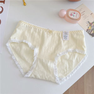 Comfort Pure Cotton Ladies Briefs Mid Waist Seamless Breathable Soft Skin Friendly Sweet Girls Underwear Daily Triangle Briefs