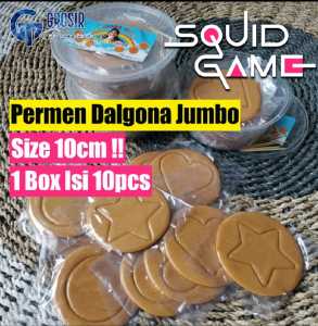 murah 1 Box Isi 10 Pcs  Candy Squid Game Permen Bulat Viral / permen korea ukuran jumbo