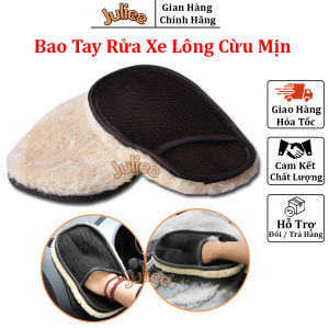 Găng Tay Rửa Xe Lông Cừu Rửa Xe Ô Tô Xe Máy - Vệ Sinh Nội Thất Xe Chuyên Dụng Tiện Lợi Bao Tay Rửa Xe Lông Cừu Mềm Mịn