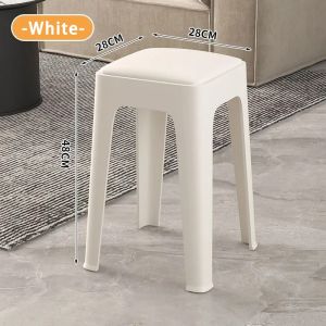 2/4/6PCS Thickened Plastic Stool With Cushion Chair Stackable Dining Chair Household Stool Durable Chair