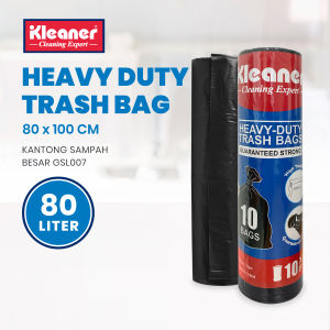 Kleaner Kantong Plastik Sampah 100 x 80 Cm 10 Pcs Trash Bag Size L Heavy Duty Serbaguna GSL007
