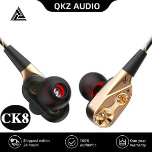 DISOUR Original QKZ CK8 Earphone Dual-Drive Quad-Core Dynamic 3.5 mm in-Ear Headphone With Microphone Sports Running Earbuds HiFi Stereo Music Headset