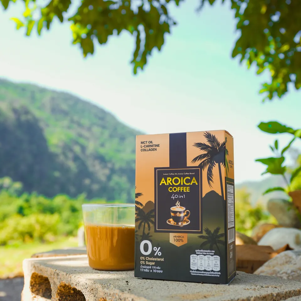 Arabica 100% COFFEE AROICA 40-in-1  MCT OIL + L-Carnitine + Collagen    | Lazada.co.th