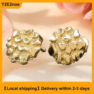 【Local shipping】 Elegant Retro Irregular Geometric Gold Earrings Alloy Comfort And Versatile Jewelry For Women Men Gift