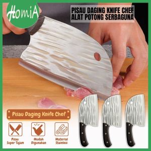 Pisau Daging Knife Chef / Alat Potong Super Tajam Anti Karat / Pemotong Cacah Serbaguna - HOMIA