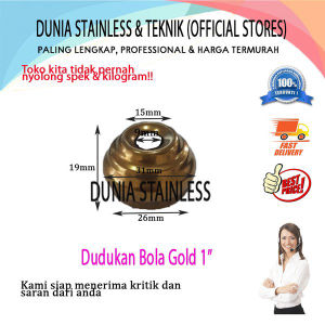 Dudukan Bola 1inch Gold Aksesories stainless steel untuk hiasan tangga