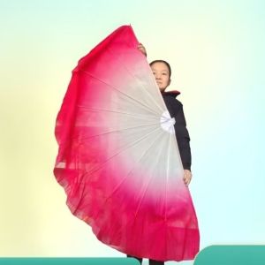 CANICECA Fishbone Veil Fishbone Fan Gradient Color Light Weight Dance Yangko Fan Opening Dance Stage Performance Costume Accessory Soft Opening Stage Props Dance Supplies