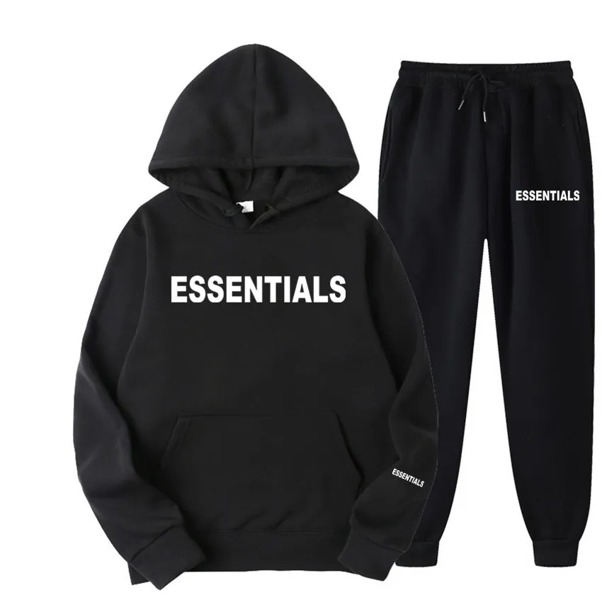 Mens hoodie set✢✈ Men Women Hooded Sets Essentials Print Piece