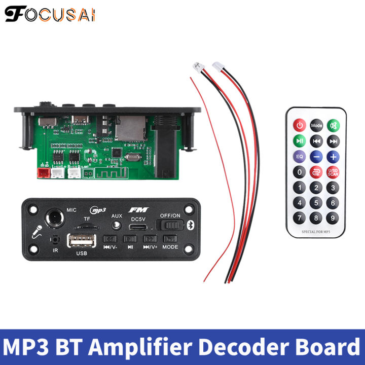 FocusAi บอร์ด ลําโพง บลูทูธ แผงวงจรลำโพง เครื่องขยายเสียงบลูทูธ MP3บอร์ดเครื่องถอดรหัส2*3W พร้อมไมค์แจ็คไมโครโฟนบลูทูธ5.3 Lossless U Disk บัตร TF เครื่องเล่นเอยูเอ็กซ์