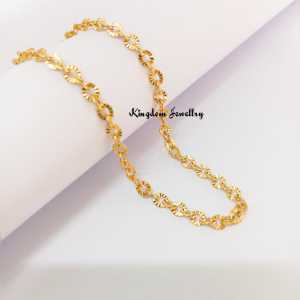 Kingdom jewelry Titanium necklace for women with Nuri kaca sinar motif Kalung wanita anti karat dan tidak luntur model terbaru dan kekinian.Kalung titanium Nuri sinar gold.