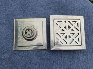 Hố Ga Phễu Thoát Nước Thoát Sàn Lọc Rác Kích Thước 20cmx20cm Loại Vuông Inox 201 Với 2 Lớp Chống Hôi