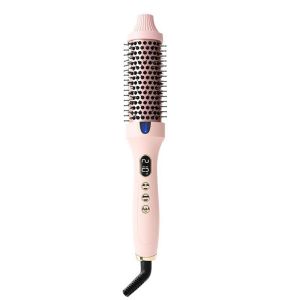 Volumizing Top Curling Comb Hair Straightener Curling Wand Dual PTC Heating Negative Ion Red Light Styling Brush Root Lift Hair Curler for Women Daily Styling Tool