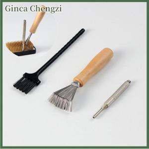 Ginca แปรงทำความสะอาดทรงกบดอกไม้สไตล์ญี่ปุ่นสำหรับการจัดดอกไม้แปรงทำความสะอาดคราดทำความสะอาดเข็มดอกไม้