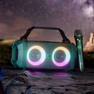 SHIDU X1 Portable Bluetooth Speaker with Wireless Microphone 60W Party Microphone and Speaker Set with 5 Lights /3 Sound Effects/UHF Microphone/Deep Bass/TF/U-Disk/AUX