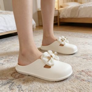 [FreeShipping] 2026 Summer New Soft-Soled Bowknot Closed-Toe Slippers for Outdoor Wear Flat Non-Slip Fashionable Lazy Shoes