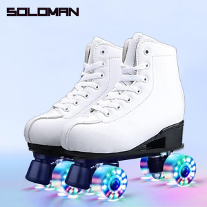 SOLOMAN Double row roller skates skates suitable for beginners 4 rounds of roller skates glowing skates
