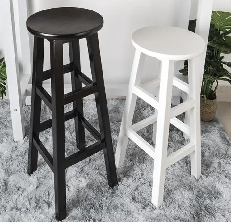 GW solid wood bar chair bar table exquisite high chair home kitchen counter  black and white bar chair stool bar stool