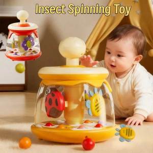 Baby educational toys Cute Animal Push & Tumble Spin Toy Childrens Insect Spinning Toy 宝宝玩具