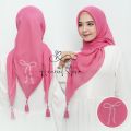 Hijab Segi Empat Paris Tasel Bordir Motif Pita /Kerudung Coquette Paris Pita / kerudung Ribbon. 