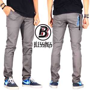 SL- Celana chino pria celana Chino panjang  pria celana pria chino panjang warna ABU Melar Tebal