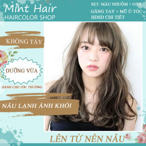 [HCM]Kem Nhuộm Tóc Tại Nhà Thảo Dược Nâu Lạnh Ánh Khói- Nhuộm Từ Nền Nâu Sáng Level 56 -Không Tẩy- Tặng Oxy