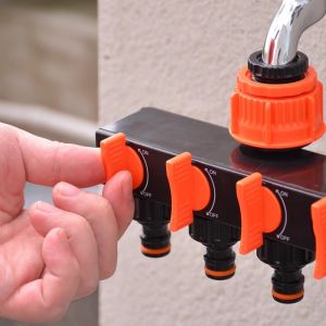 Runvictor 4 Ways Water Controller One Split Four Outlet Water Tap Valve On Off Control Hose Splitter Pili Empat