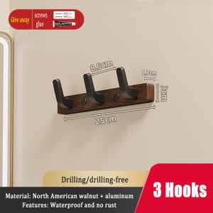 MEIDOO North American Black Walnut  Bathroom Rack Towel Rack Hooks Waterproof and anti-corrosion