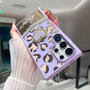 【New】 Premium Rhinestone Scratch-resistant Mirror Heart Diamond Holder TPU+PC Phone Case with Bracelet For SamSung Phone A22 A05 A05S A15 A25 A35 A55 S21 S22 S23 S24 S25 Series