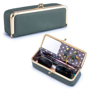 New Style Genuine Leather Glasses Storage Box Sunglasses Clip-On Bag Multifunctional Cosmetic Bag Jewelry Bag