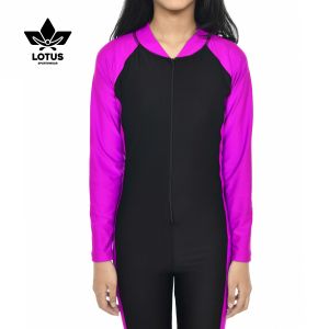 Baju Renang Anak Perempuan Selam Panjang Anak TK-SD Usia 6 - 12 Tahun | Swimsuit Anak Cewek Terusan Panjang Bahan Elastis-Nyaman Untuk Berenang Harian Dan Les Renang Lotus Sportswear