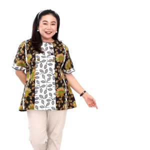 Blouse Big Size Wanita Atasan Batik Lengkap S-M-L-XL-2L-3L-4L-5L-6L-7L Blus Jumbo Kerja Seragam Batik / Pakaian Batik Wanita Kantor dar LD 88 Sampai Dengan LD 140 Kekinian
