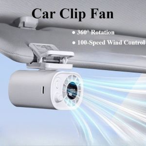 ROUGH SUCCESSFUL77RO7 100 Speed Wind Car Clip-On Fan Rechargeable 360° Rotatable USB Fan Portable Low Noise Mini Fan Outdoors