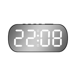 Smart Mirror Digital Desk Clock - Loud Alarm LED Light Silent Small Mini Table Kids Home Living Room Bedroom Decor Table Lamp