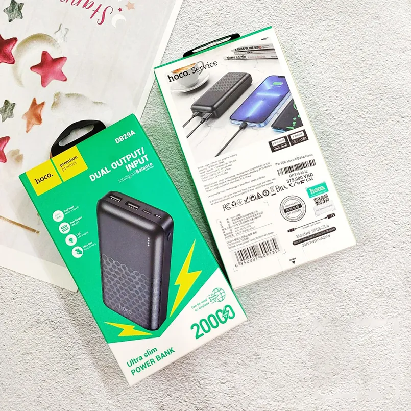 Sạc dự phòng Hoco DB29A dung lượng 20000mAh có 2 cổng ra USB