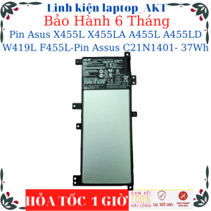 Pin laptop Asus X455L X455LA A455L A455LD W419L F455L-Pin Assus C21N1401- 37Wh