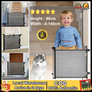 2วัน🚀คลังสินค้าท้องถิ่น🚀ประตูเด็กหดได้ประตูสัตว์เลี้ยงตาข่ายสูง33 "ขยายได้ถึง55" กว้างพิเศษประตูแมวสำหรับบ้านจุกนิรภัยเด็กยาวสำหรับประตูทางเดินบันไดประตูสุนัขในร่ม/กลางแจ้งสีดำ