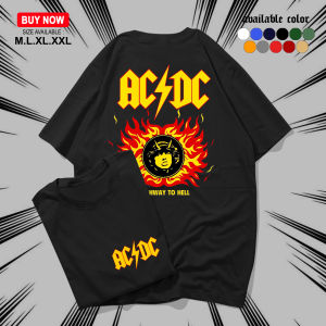 KAOS DISTRO ACDC HIGHWAY TO HELL - KAOS PRIA DAN WANITA LENGAN PENDEK UKURAN M.L.XL.XXL ATASAN KERAH BULAT BERBAHAN KATUN - KAOS PRIA WANITA COD