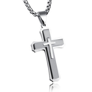 Sinboia Gold / Black / Silver Cross Necklace For Men Women Non-fading Stainless Steel Necklace Aesthetic Jewelry Hip Hop Fashion