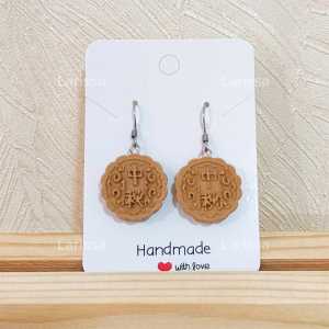 Polymer Clay | Mooncake Earrings | Mid-Autumn Festival | Handmade by Larissa 手工软陶耳环 | 中秋月饼系列