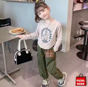 Top Fashion Baju Anak Perempuan Lucu Usia 1-5 Tahun Setelan Baju Crop Dan Celana Panjang Cargo Anak Perempuan By Yuin.Kids Pakaian Model Anak Korea Terlaris