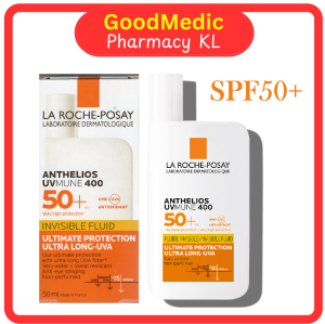 LA ROCHE-POSAY Anthelios UVMUNE 400 Invisible Fluid SPF50+ 50ml Water And Sweat Resistant Sunscreen Sunblock Face UV Protection Lightweight Non-Greasy