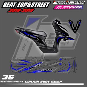 BEAT ESP&  STREET (COD) STIKER STRIPING MOTOR HONDA BEAT ESP&  STREET TAHUN 2016-2019 - LIST SIMPLE DESAIN RACING IP.STRIPING HOLOGRAM DAN TRANSPARAN IP.KODE R-36
