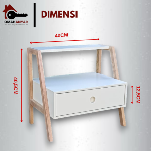Meja Nakas Kayu Console 1 Laci ASLI KOREA Furniture Minimalis