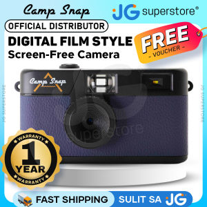 Camp Snap V105 Midnight Blue Digital Film Style Screen Free Digital Camera Point & Shoot 8MP Sensor Rechargeable Battery 500 Max Shots per Single Charge Internal 4GB MicroSD Card Slot with Max 2000 Shots and LED Flash Controls for Photography
