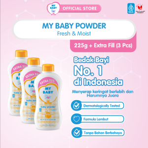 MY BABY Powder Fresh & Moist [225 g / 3 pcs] - Exp: 11.2028