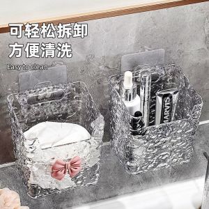 Fashion Storage Rack – Wall-Mounted Face Cloth & Tissue Storage Box for Bathroom Vanity 时尚洗脸巾收纳盒 壁挂式浴室棉柔巾面巾纸置物架 整理神器