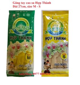 Bịch 10 đôi găng tay cao su Hợp Thành dài 27cm size M - S găng tay rửa chén rửa bát bao tay cao su rửa chén
